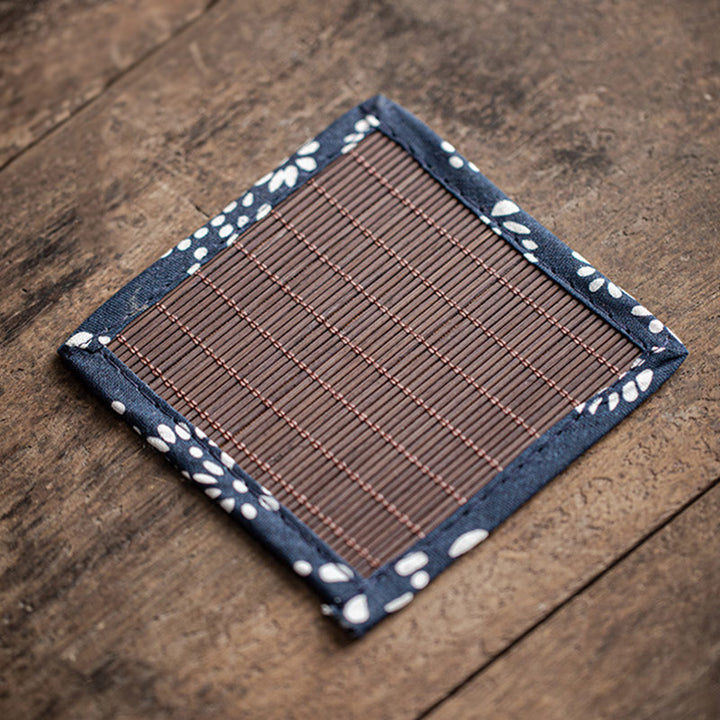 Buddha Stonesミニ招き猫子猫ティーペット陶器ホームデスク置物装飾竹マット付き - image 8