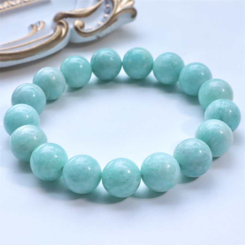 Buddha Stones天然アマゾナイトビーズヒーリング自信ブレスレット