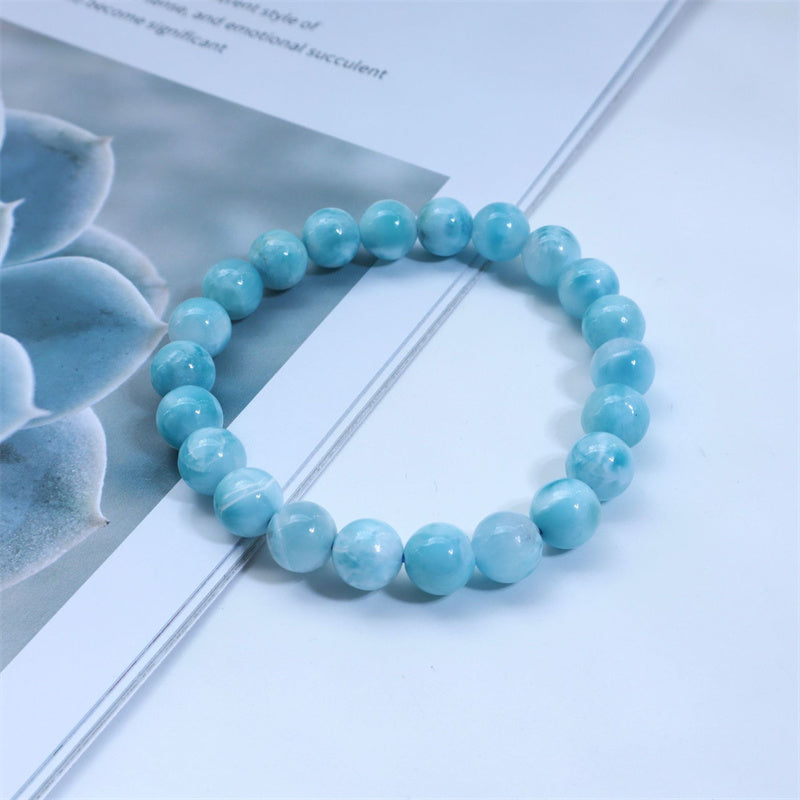 Buddha Stones天然ラリマーの知恵と自信のブレスレット