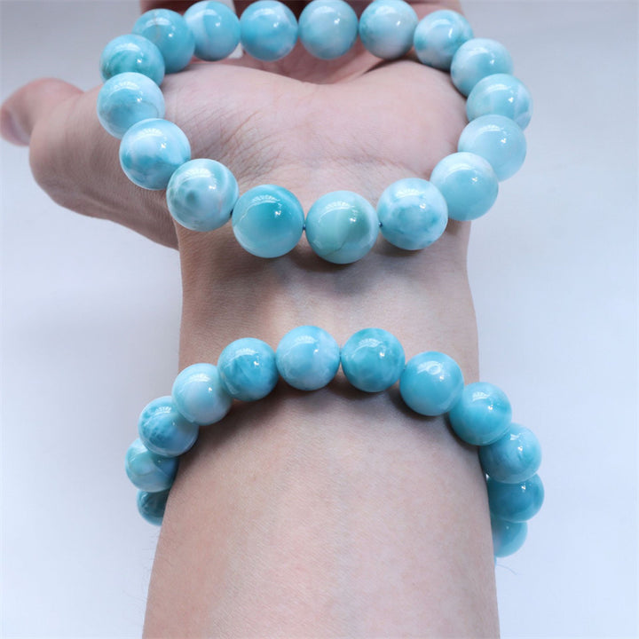 Buddha Stones天然ラリマーの知恵と自信のブレスレット