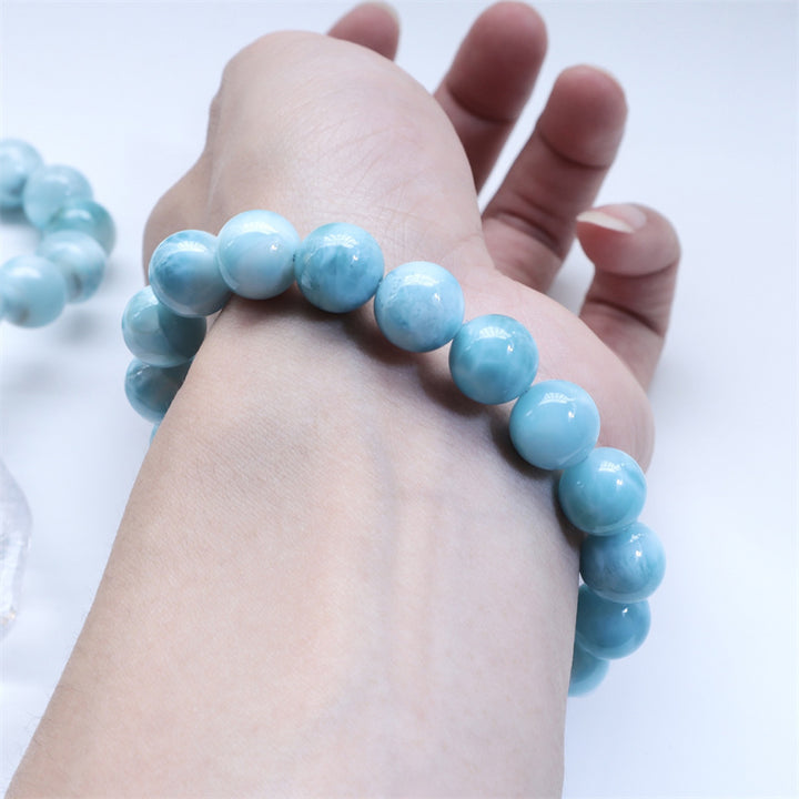 Buddha Stones天然ラリマーの知恵と自信のブレスレット