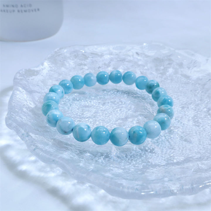 Buddha Stones天然ラリマーの知恵と自信のブレスレット