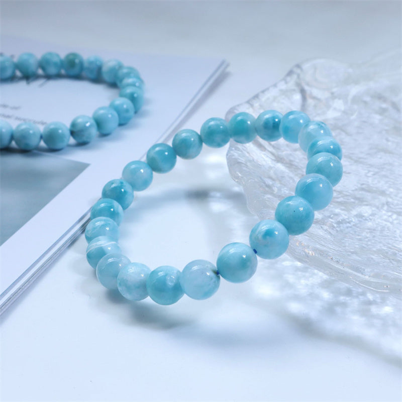 Buddha Stones天然ラリマーの知恵と自信のブレスレット