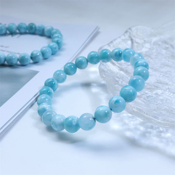 Buddha Stones天然ラリマーの知恵と自信のブレスレット