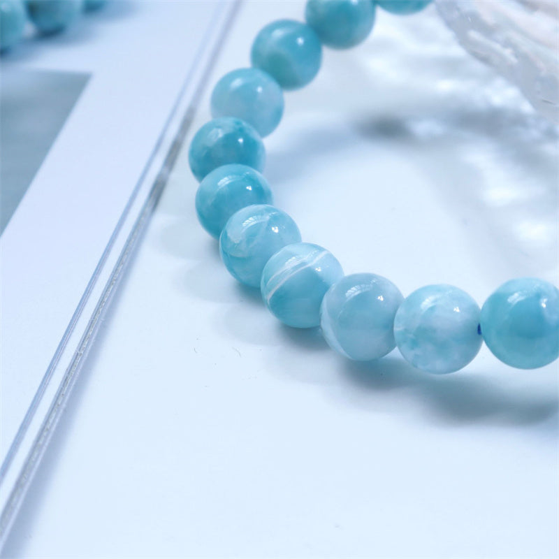 Buddha Stones天然ラリマーの知恵と自信のブレスレット