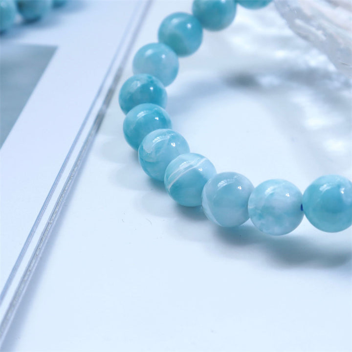 Buddha Stones天然ラリマーの知恵と自信のブレスレット