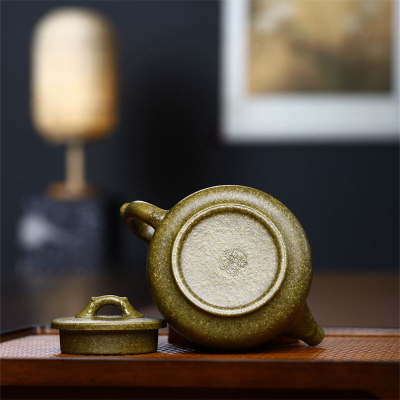 Buddha Stones宜興半手作り黄緑紫土カンフーティーポット240ml