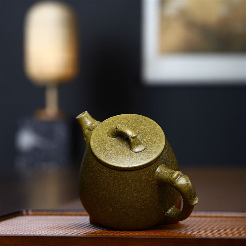 Buddha Stones宜興半手作り黄緑紫土カンフーティーポット240ml