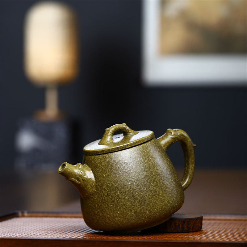 Buddha Stones宜興半手作り黄緑紫土カンフーティーポット240ml
