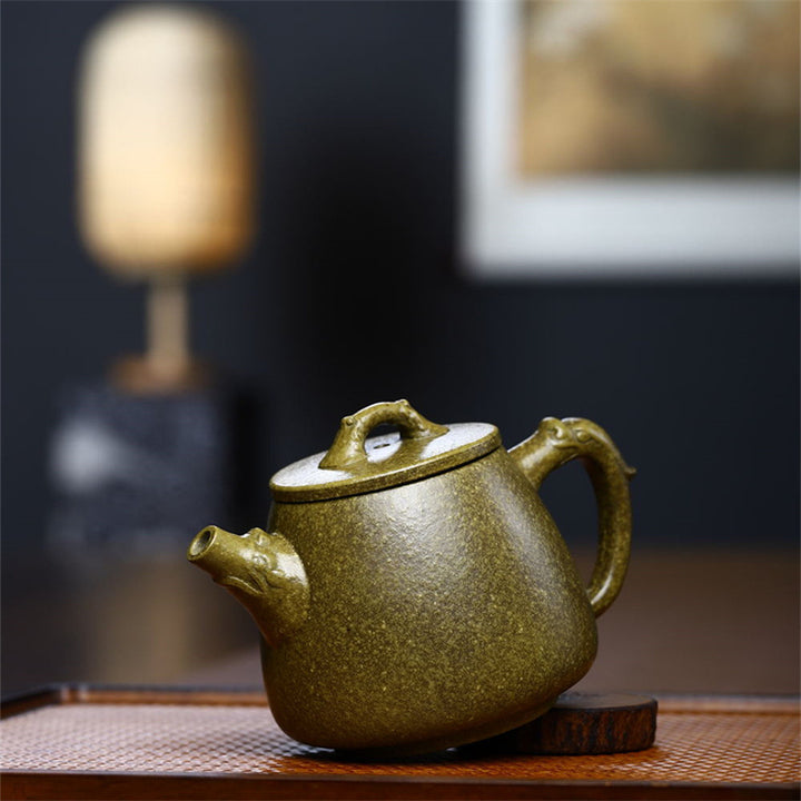 Buddha Stones宜興半手作り黄緑紫土カンフーティーポット240ml
