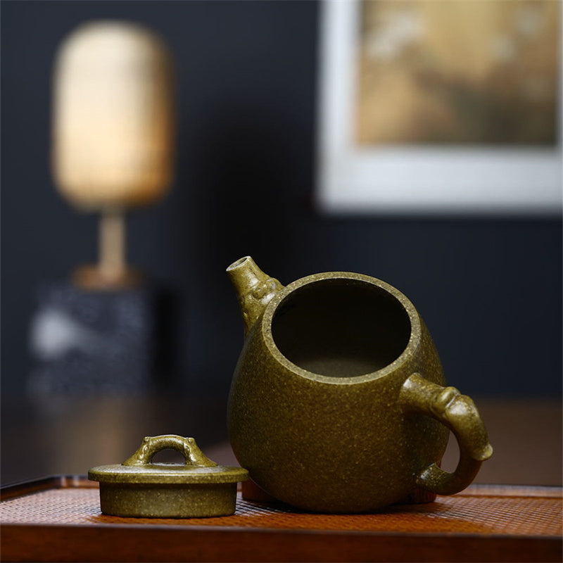 Buddha Stones宜興半手作り黄緑紫土カンフーティーポット240ml