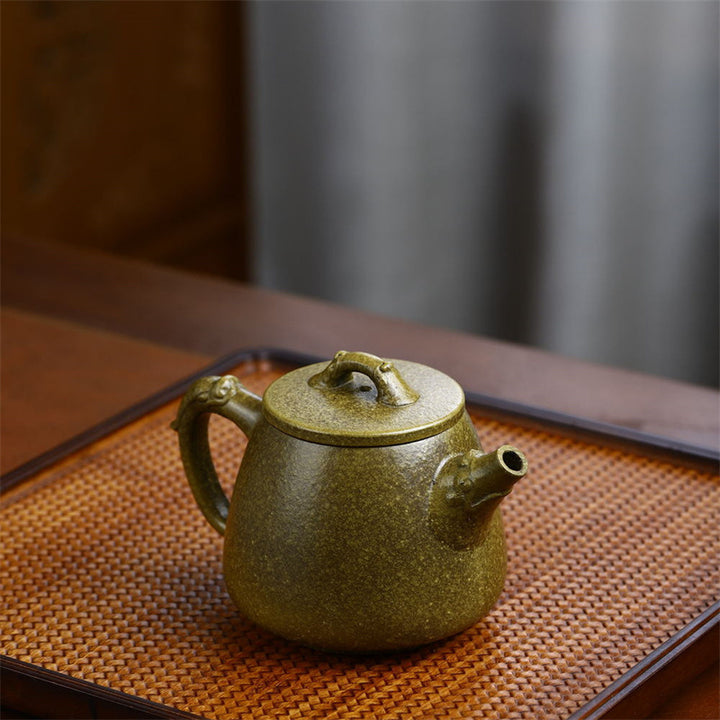 Buddha Stones宜興半手作り黄緑紫土カンフーティーポット240ml