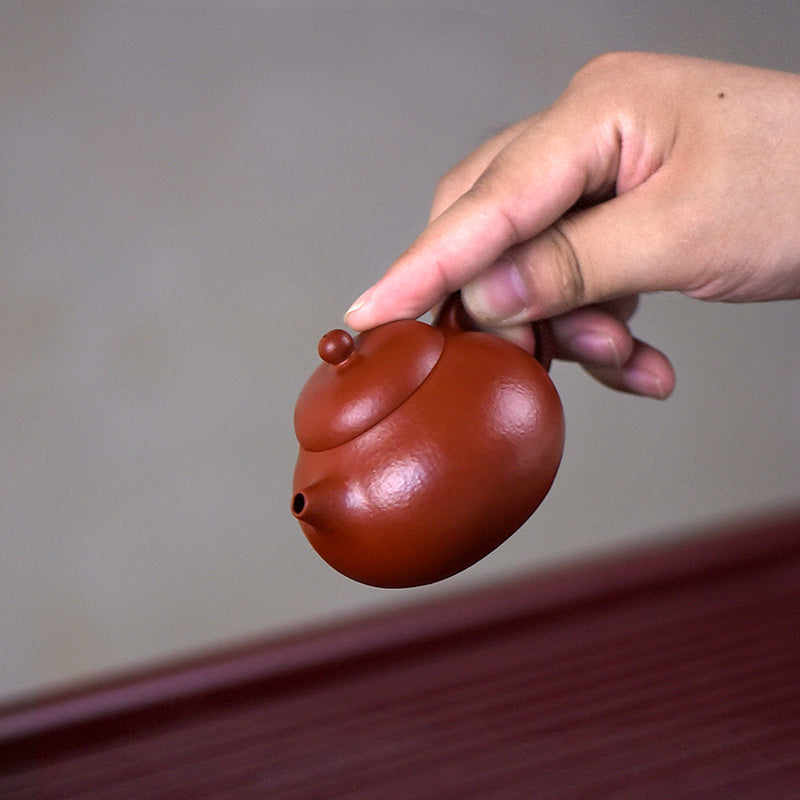 宜興市Buddha Stones手作り 文旦 ブラウン 紫土 カンフーティーポット - image 3