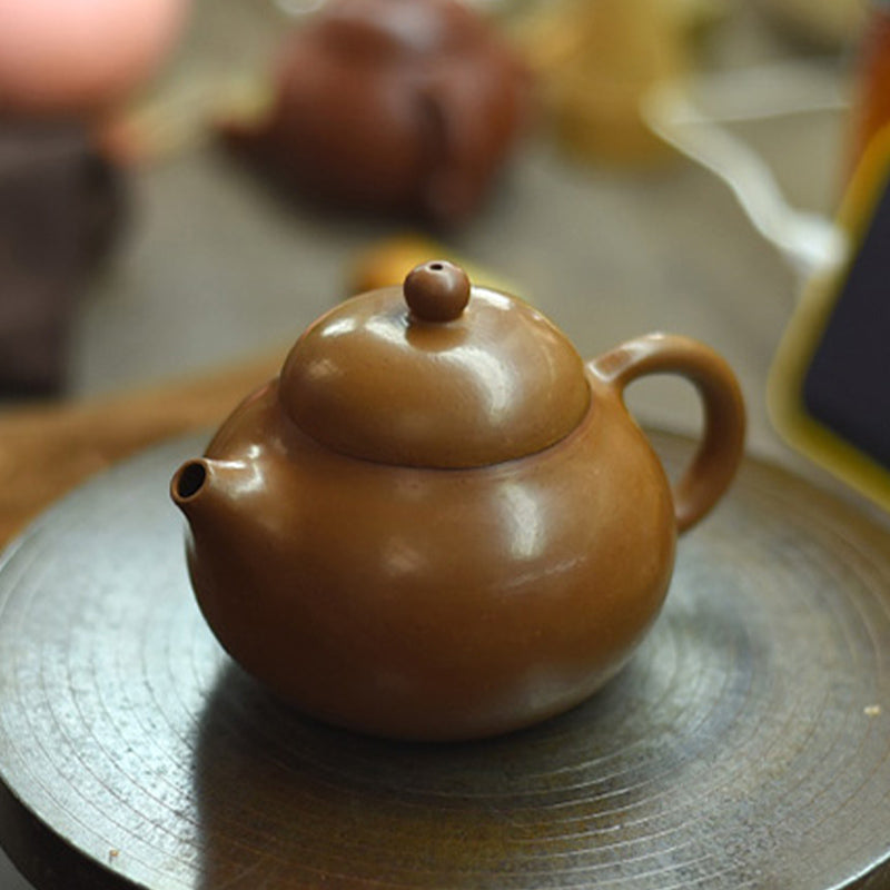 宜興市Buddha Stones手作り 文旦 ブラウン 紫土 カンフーティーポット