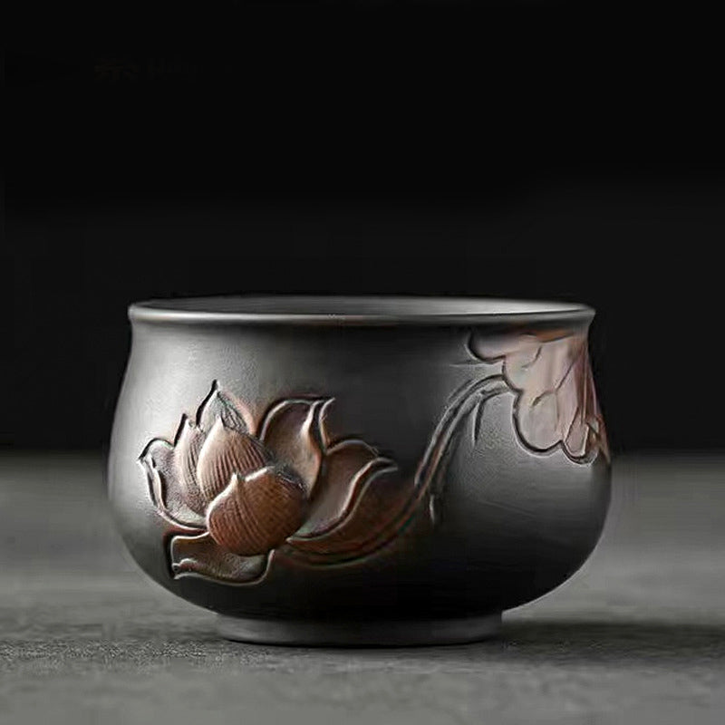 Buddha Stones、蓮の葉、花、風景、龍、竹、陶器、ティーカップ、カンフーティーカップ、ボウル