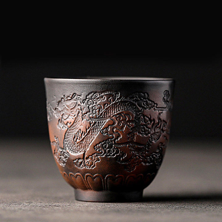 Buddha Stones、蓮の葉、花、風景、龍、竹、陶器、ティーカップ、カンフーティーカップ、ボウル