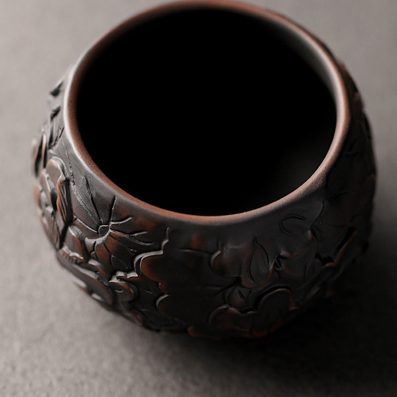 Buddha Stones、蓮の葉、花、風景、龍、竹、陶器、ティーカップ、カンフーティーカップ、ボウル