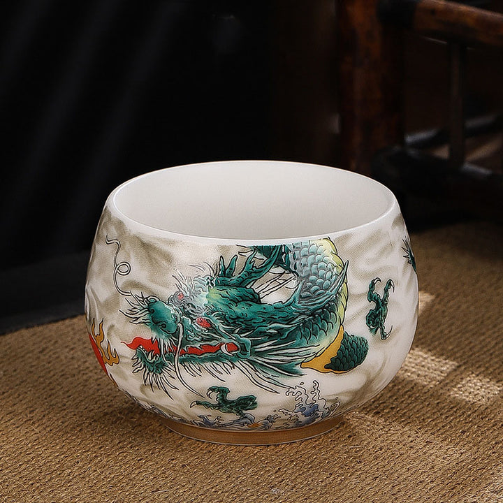 Buddha Stones蝉 竹 鹿 鶴 蓮 梅 花 陶器 ティーカップ カンフー ティーカップ ボウル 185ml