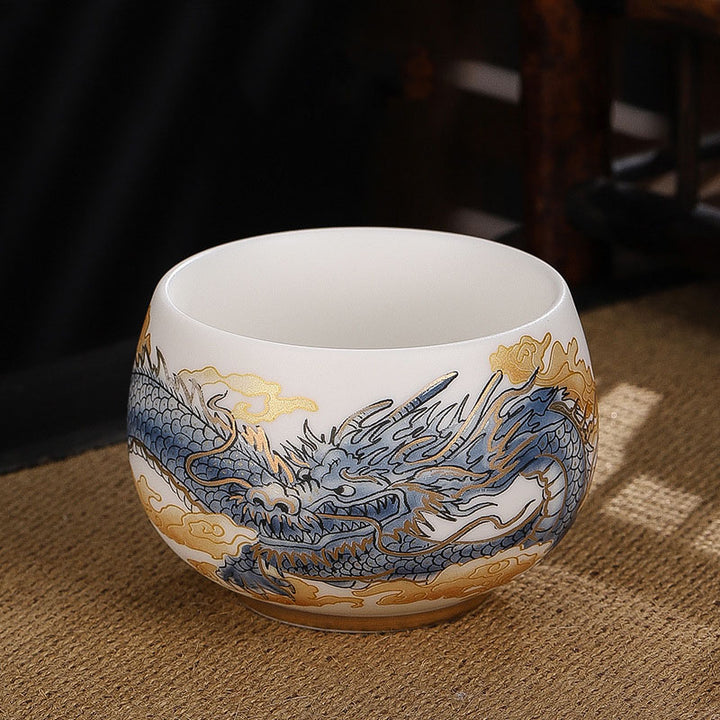 Buddha Stones蝉 竹 鹿 鶴 蓮 梅 花 陶器 ティーカップ カンフー ティーカップ ボウル 185ml