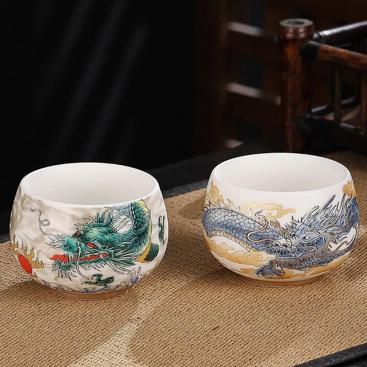 Buddha Stones蝉 竹 鹿 鶴 蓮 梅 花 陶器 ティーカップ カンフー ティーカップ ボウル 185ml
