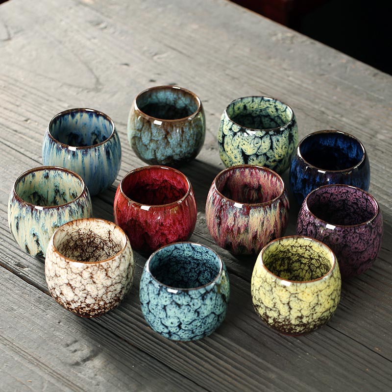 Buddha Stonesシンプル 多色 窯変 中国 Jianzhan 陶器 ティーカップ カンフー ティーカップ 110ml
