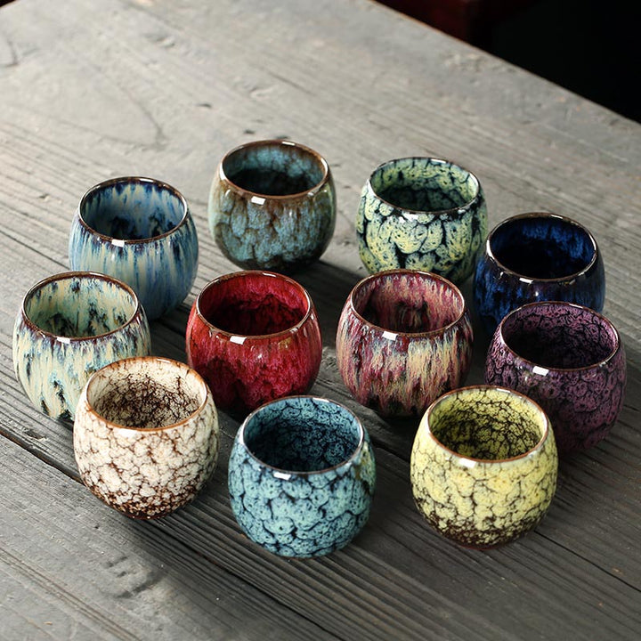 Buddha Stonesシンプル 多色 窯変 中国 Jianzhan 陶器 ティーカップ カンフー ティーカップ 110ml