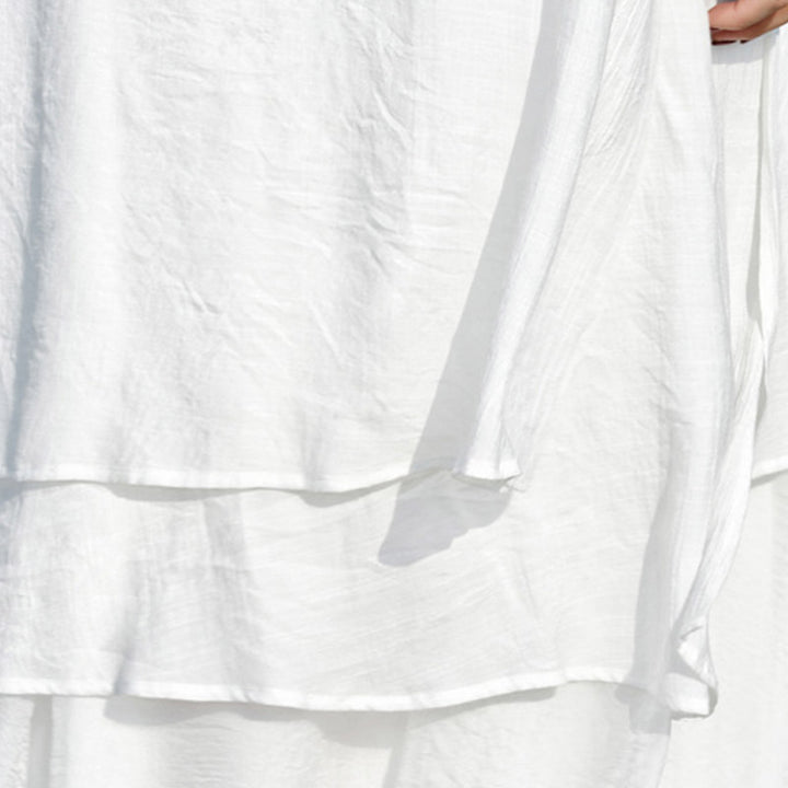 Buddha Stones2個セット ホワイト 太極拳 瞑想 ヨガ 禅 コットン リネン 衣類 トップス パンツ レディース セット - image 9