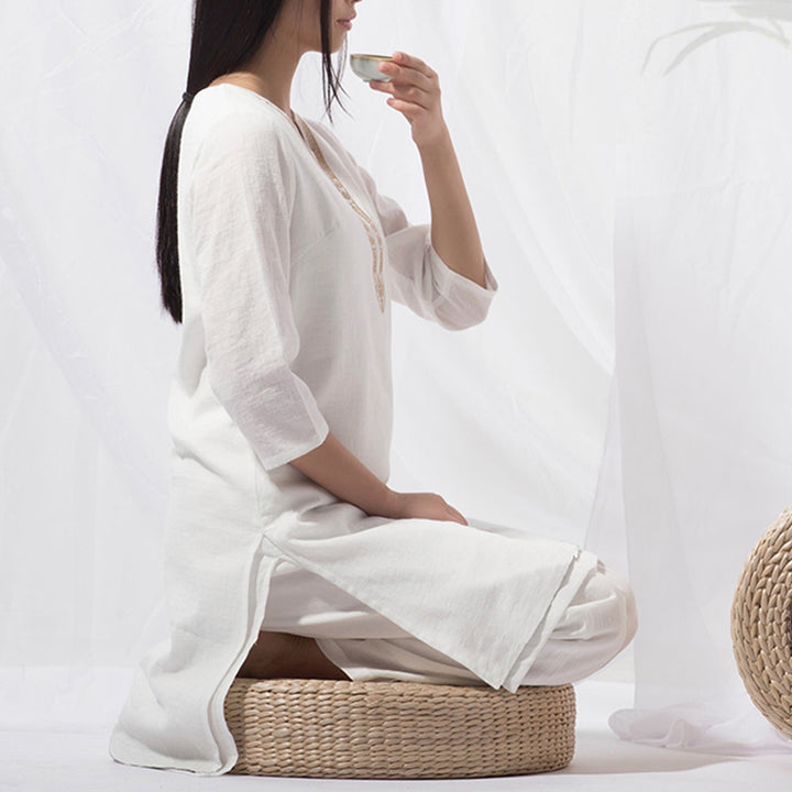 Buddha Stones2点セット 太極拳 瞑想 ヨガ コットン トップス パンツ レディース セット - image 11
