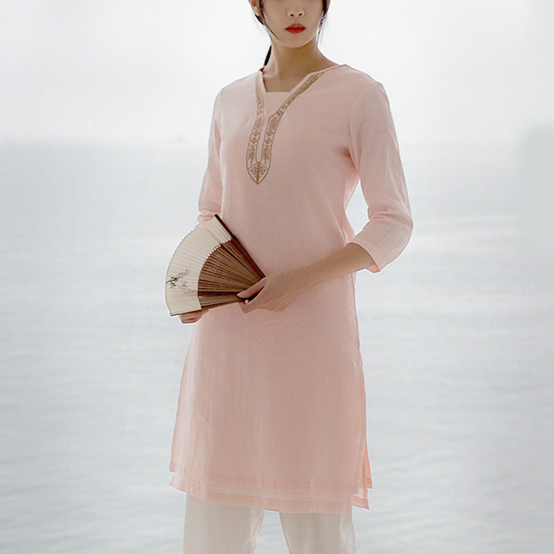 Buddha Stones2点セット 太極拳 瞑想 ヨガ コットン トップス パンツ レディース セット - image 14