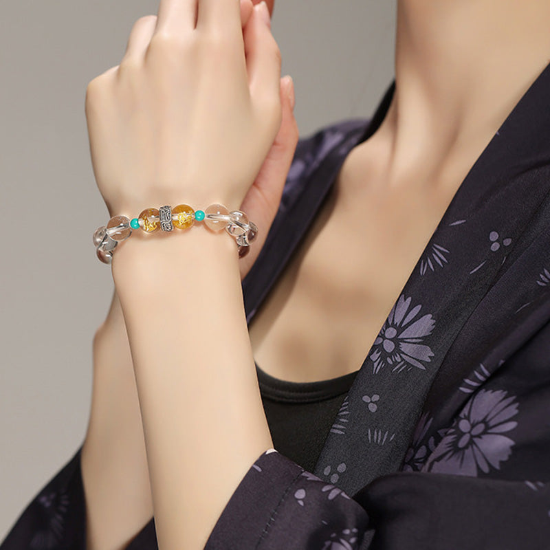 Buddha Stones925 スターリングシルバー十二支誕生仏の良いグループ ホワイトクリスタル 和田翡翠 ヒーリングブレスレット - image 11