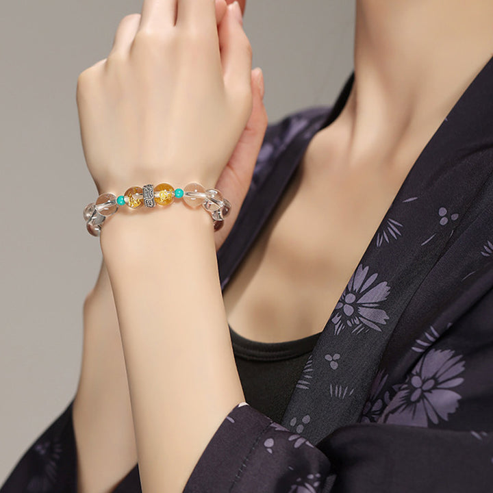 Buddha Stones925 スターリングシルバー十二支誕生仏の良いグループ ホワイトクリスタル 和田翡翠 ヒーリングブレスレット - image 11