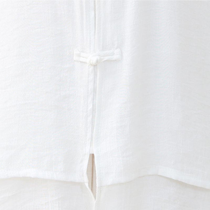 Buddha Stones2点セット シンプル 中国風 カエルボタンデザイン トップス パンツ 瞑想 ヨガ 禅 太極拳 コットン 衣類 レディース セット - image 12