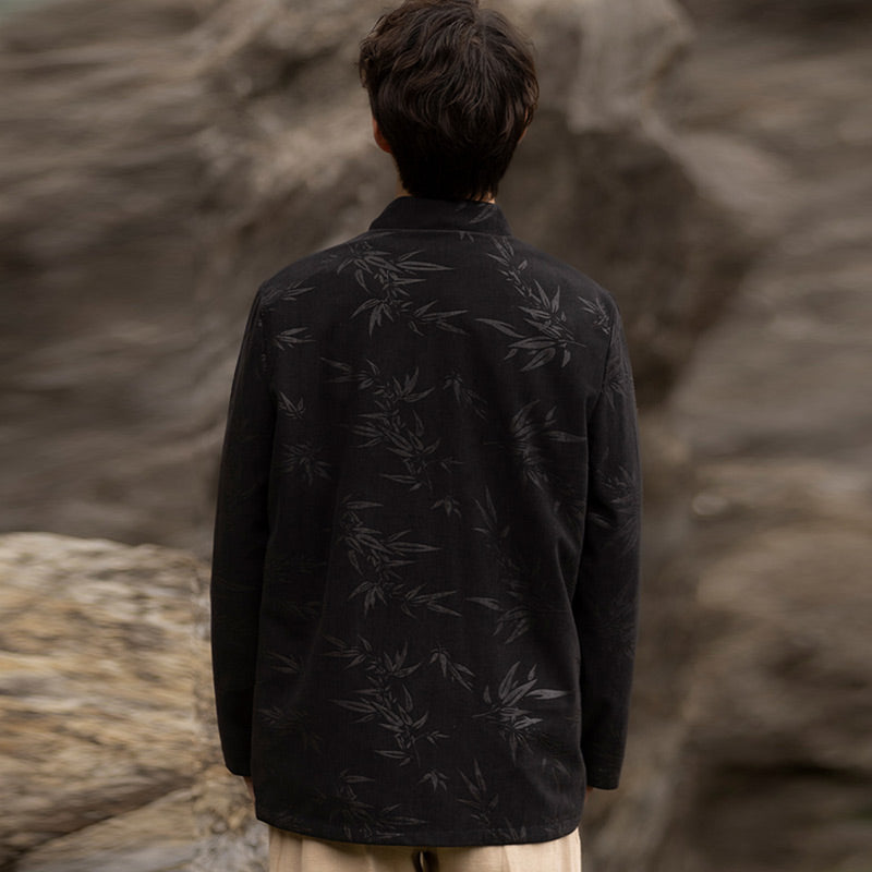 Buddha Stonesと竹の葉の衣装、中国唐装ジャケットコート男性用衣装 - image 8