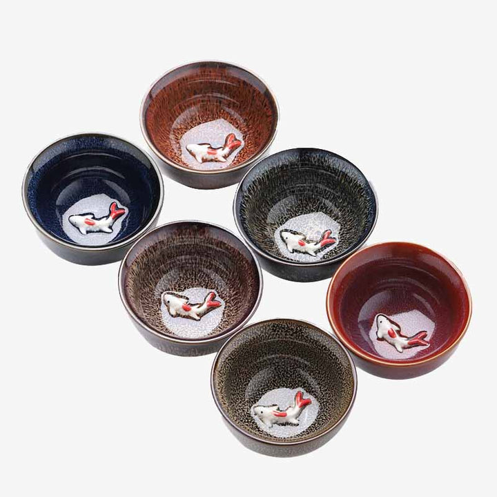 Buddha Stones小さな鯉 窯変 中国 Jianzhan 陶器 ティーカップ カンフー ティーカップ 60ml