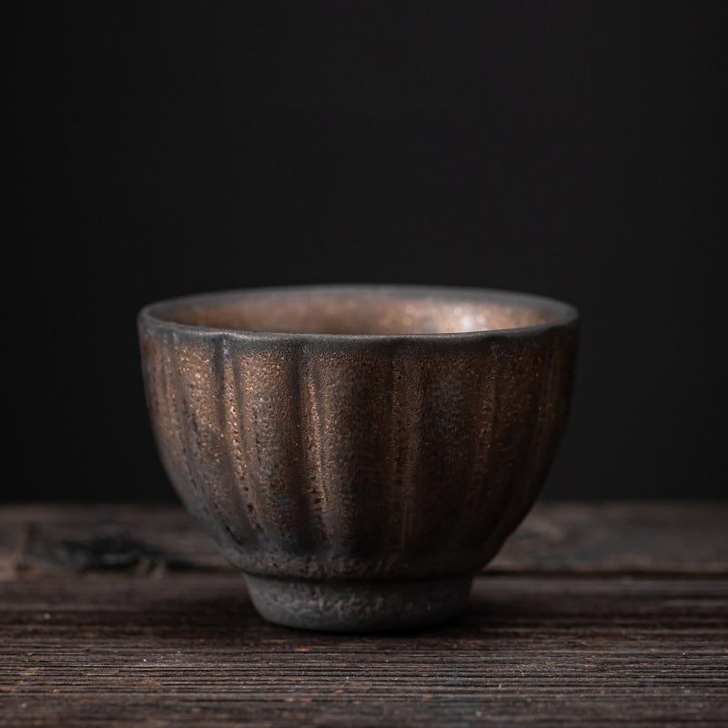 Buddha Stones、蓮の葉、花、縁起の良い雲、陶器のティーカップ、カンフーティーカップ