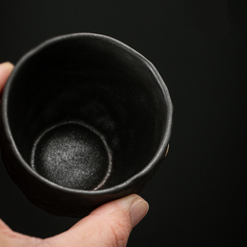 Buddha Stones、蓮の葉、花、縁起の良い雲、陶器のティーカップ、カンフーティーカップ