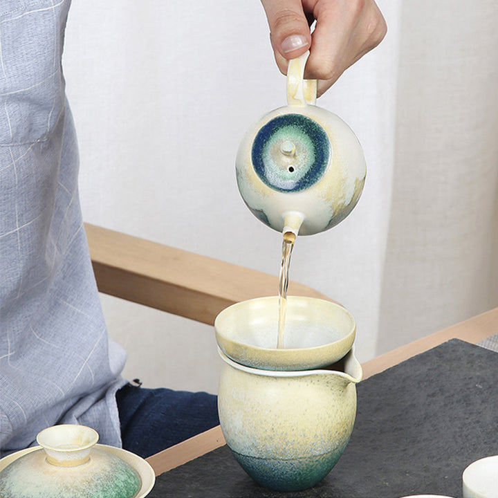 Buddha Stonesグリーンベージュ 中国 功夫茶 陶器 カンフーティーポット 230ml