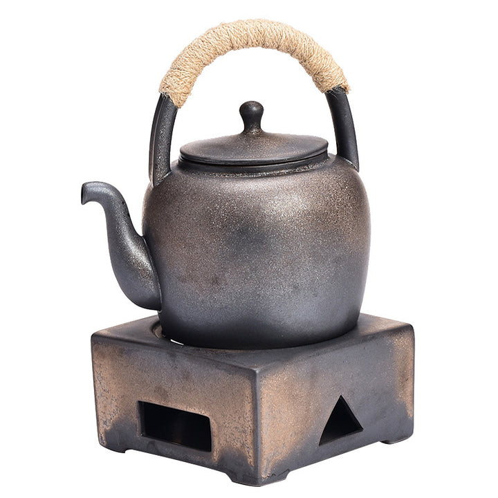 Buddha Stonesレトロ ブラウン 中国 功夫茶 陶器 カンフーティーポット 700ml ベース付き