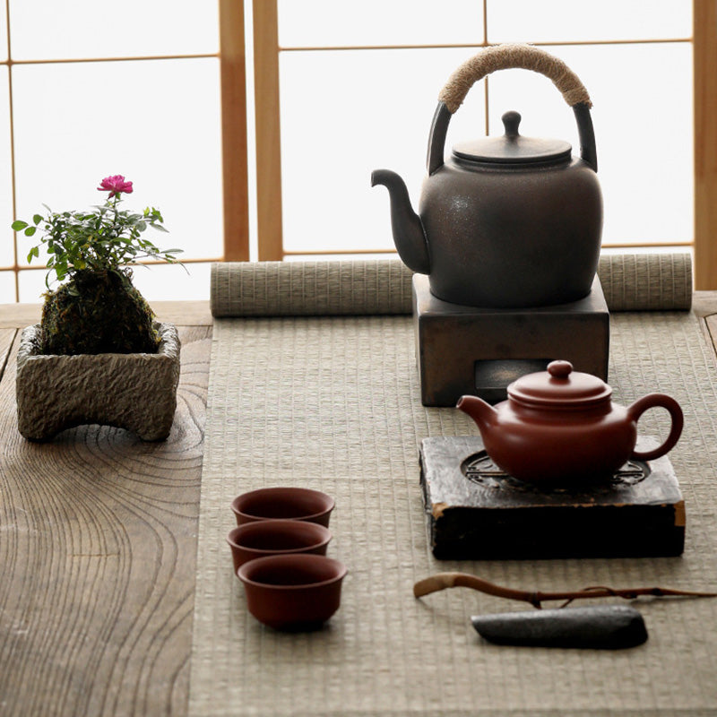 Buddha Stonesレトロ ブラウン 中国 功夫茶 陶器 カンフーティーポット 700ml ベース付き