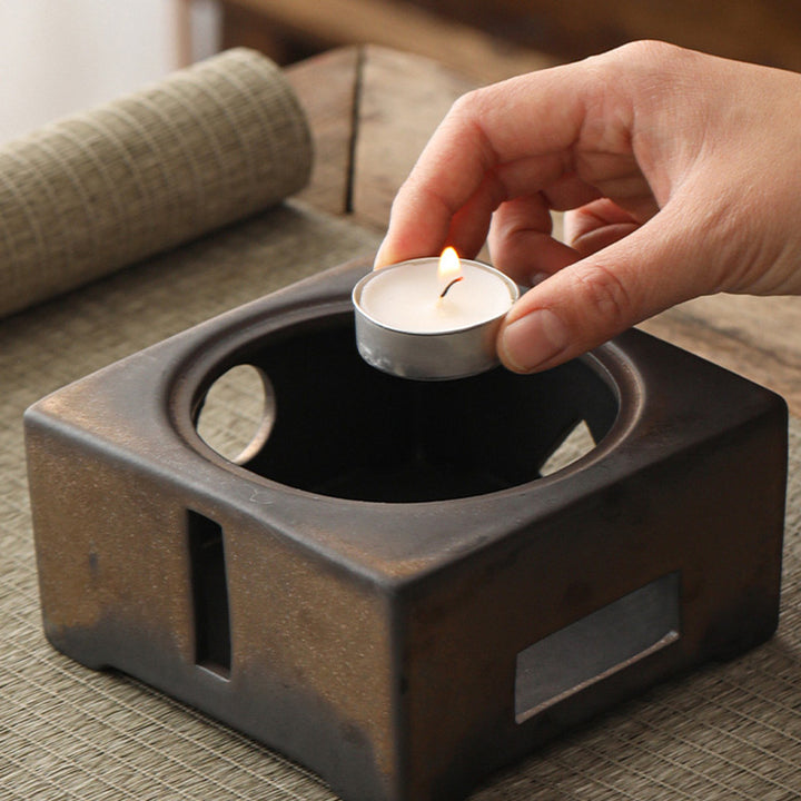 Buddha Stonesレトロ ブラウン 中国 功夫茶 陶器 カンフーティーポット 700ml ベース付き