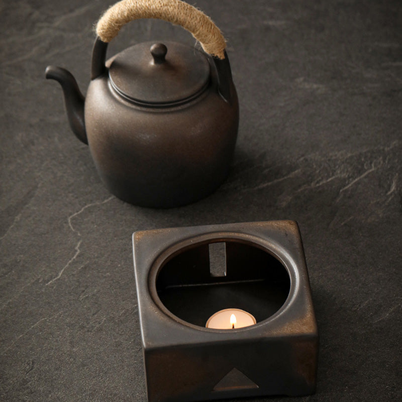 Buddha Stonesレトロ ブラウン 中国 功夫茶 陶器 カンフーティーポット 700ml ベース付き
