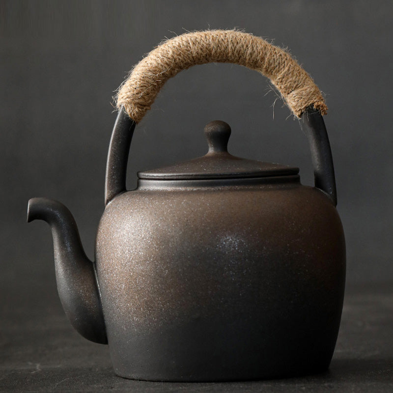 Buddha Stonesレトロ ブラウン 中国 功夫茶 陶器 カンフーティーポット 700ml ベース付き