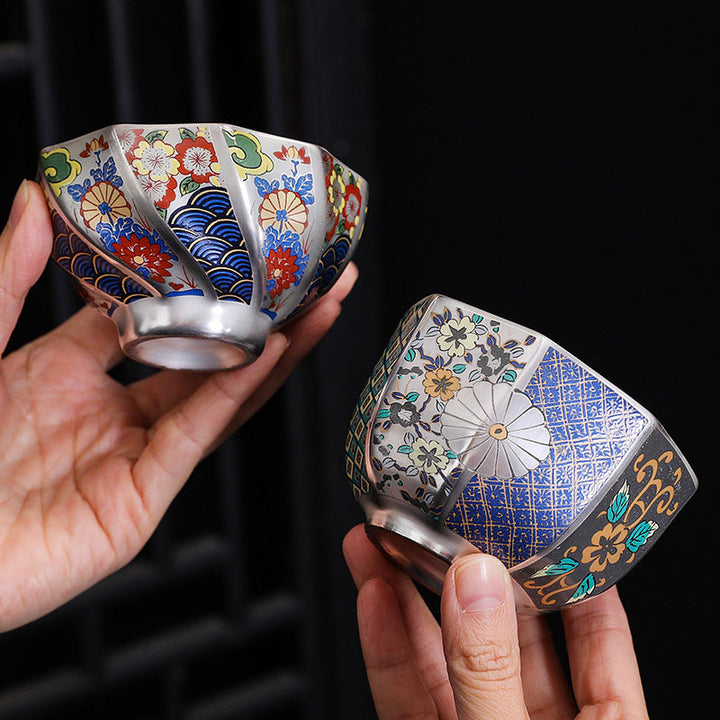 Buddha Stones菊花陶器ティーカップカンフーティーカップ