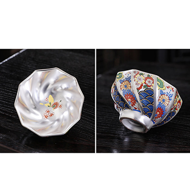 Buddha Stones菊花陶器ティーカップカンフーティーカップ