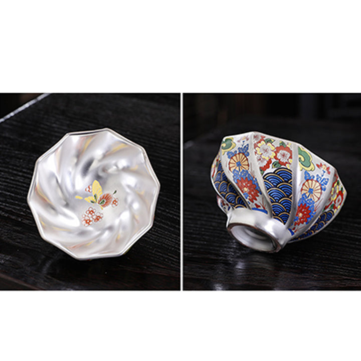 Buddha Stones菊花陶器ティーカップカンフーティーカップ