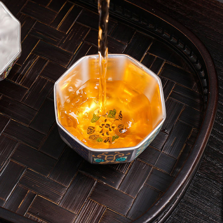 Buddha Stones菊花陶器ティーカップカンフーティーカップ