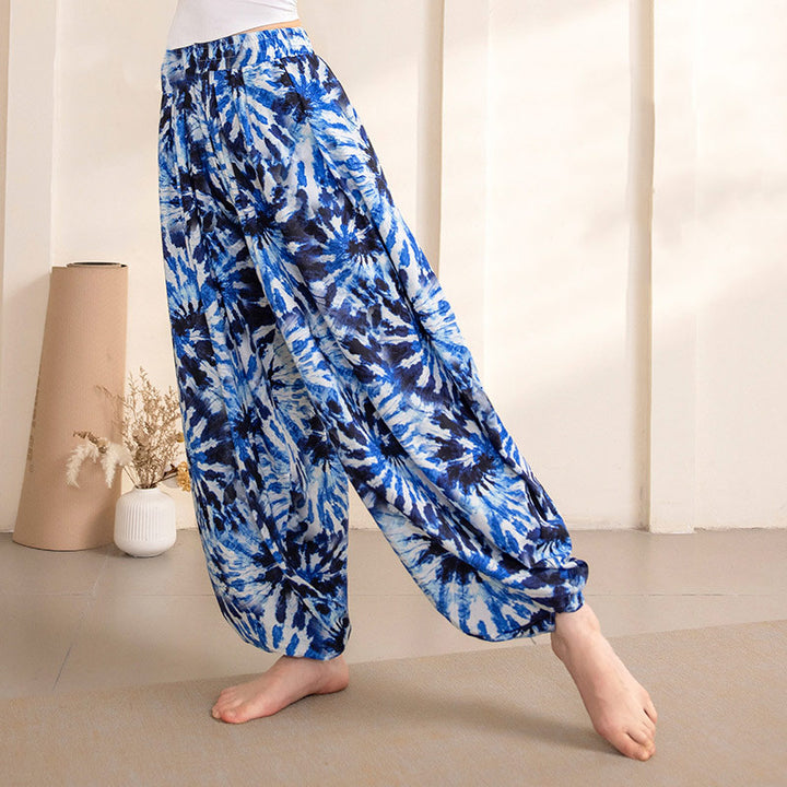 Buddha Stonesシンプルデザイン パンツ スポーツ フィットネス ヨガ レディース ヨガパンツ - ブルーホワイトパンツ - US12、 UK/AU16、 EU44 (XL) - image 9