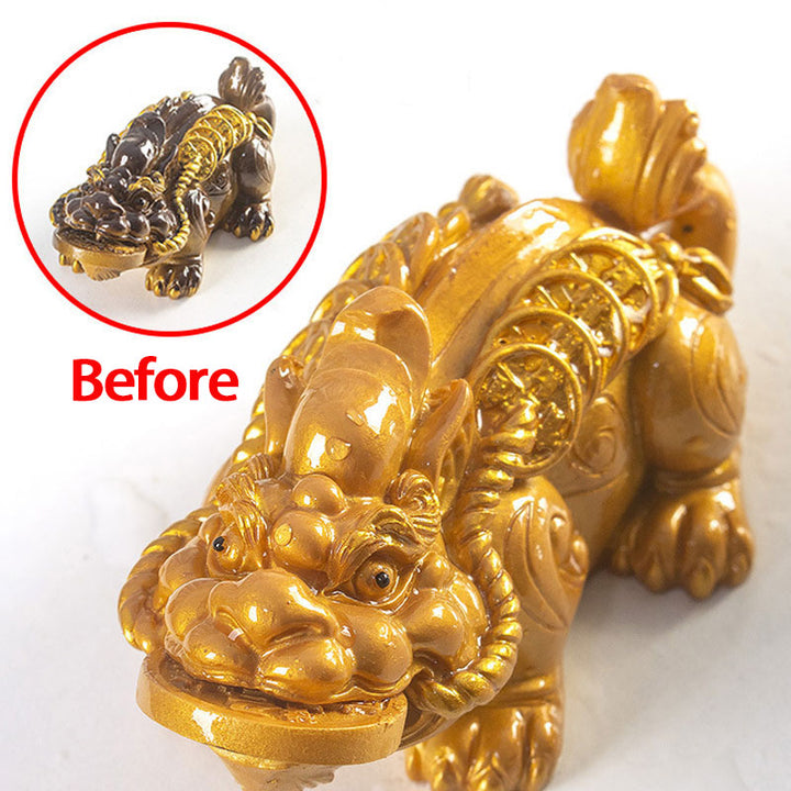 Buddha Stones色が変わる小さな貔貅 銅貨 樹脂製 ティーペット 富の家の置物 装飾