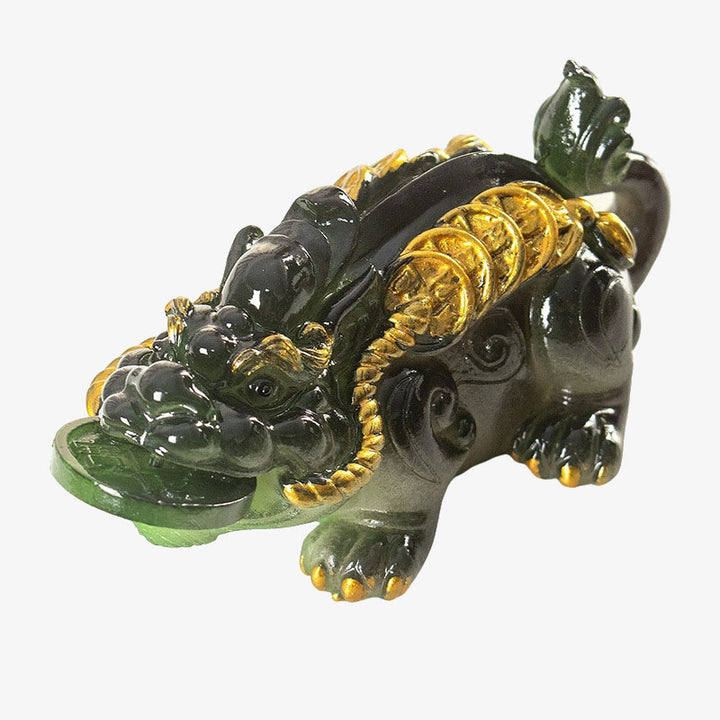Buddha Stones色が変わる小さな貔貅 銅貨 樹脂製 ティーペット 富の家の置物 装飾