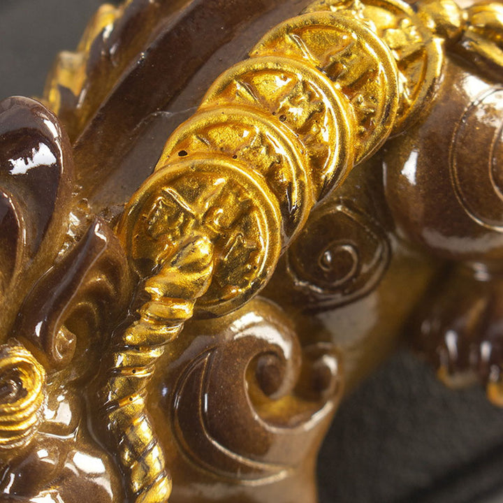 Buddha Stones色が変わる小さな貔貅 銅貨 樹脂製 ティーペット 富の家の置物 装飾 - image 8